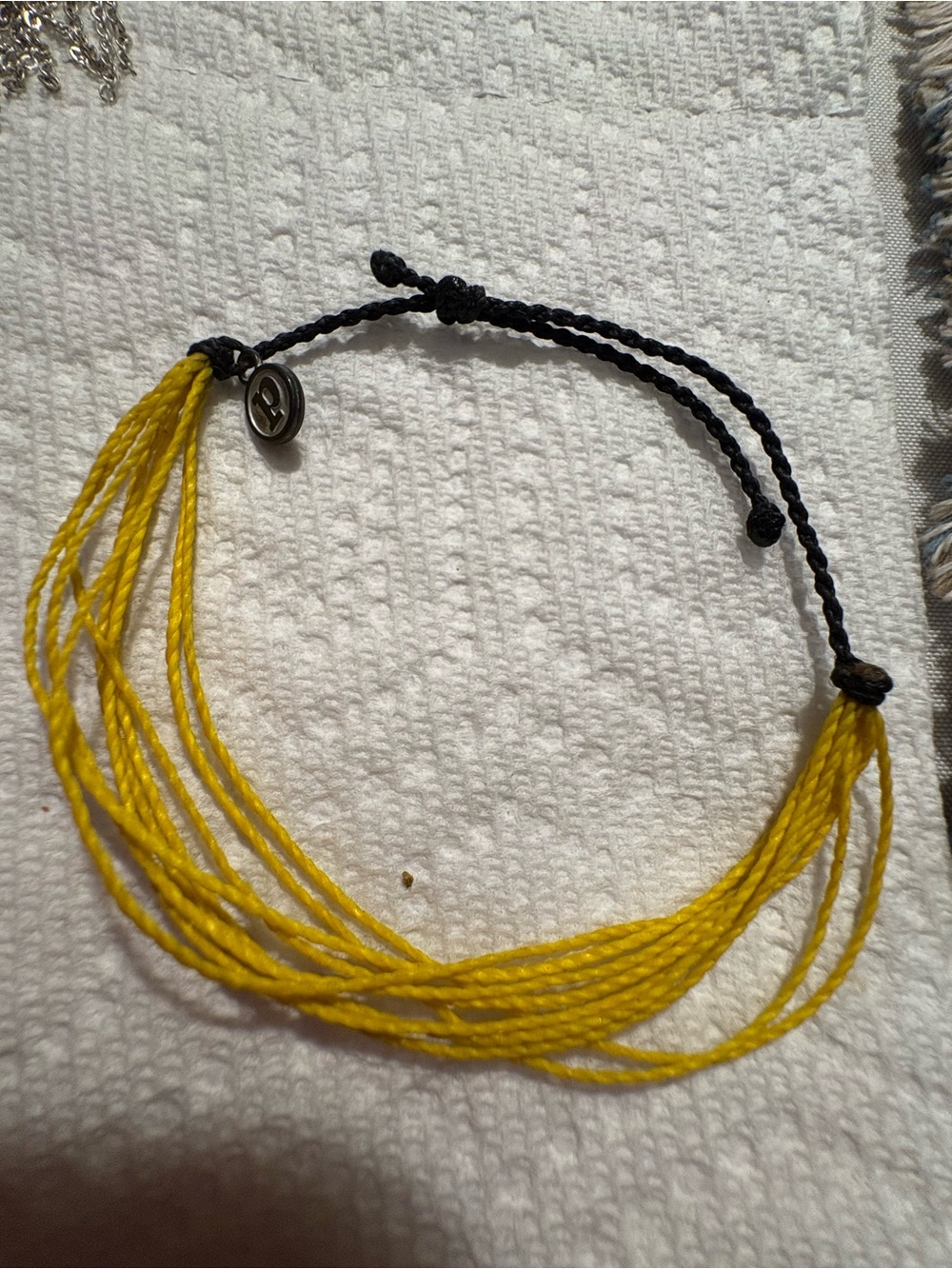 Pura Vida Yellow Multi-Strand Cord Bracelet with Black Adjustable Closure